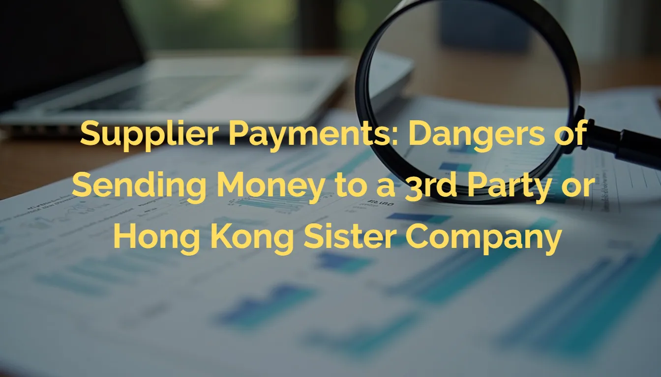 Supplier Payments: Dangers of Sending Money to a 3rd Party or Hong Kong Sister Company