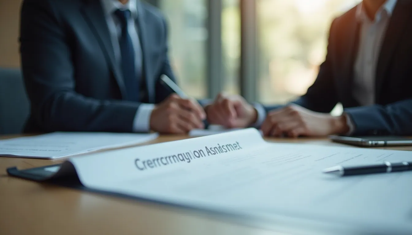 Close-up of a business meeting with steel procurement contracts